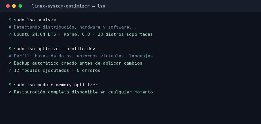 Linux System Optimizer: un framework en Bash para optimizar servidores y estaciones de trabajo Linux